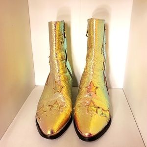 Modern Vice Gold Irradesent Bolt Stardust Boots Bowie